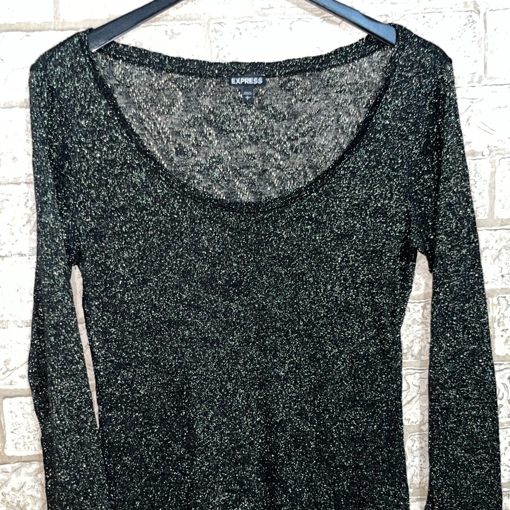 Express Black Textured Knit Top